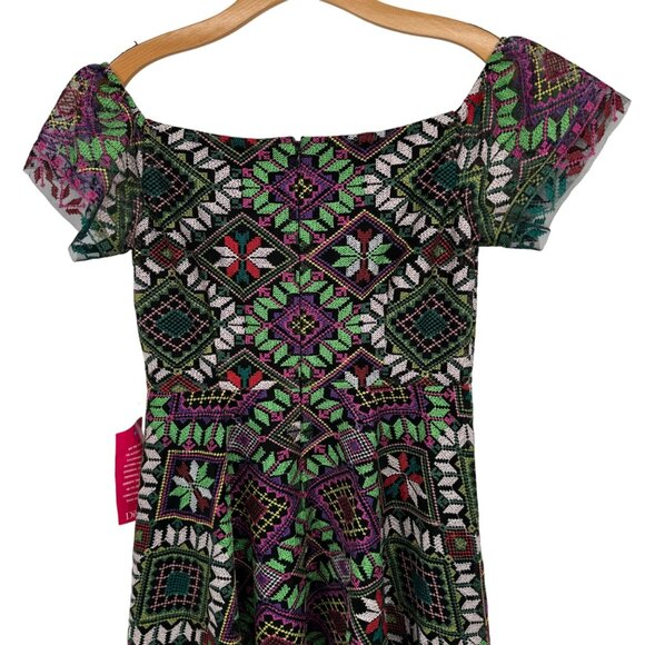 Alex Marie Veronica Embroidered Off-The-Shoulder Midi A-Line Dress Size 10 new - Picture 14 of 14